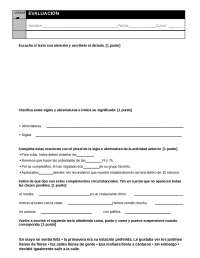 Evaluación lengua savia - Docsity