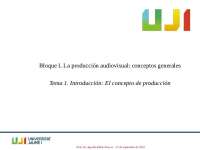 Introducción al Concepto de Producción Audiovisual