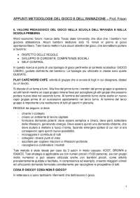 Appunti e Sbobinature Metodologia e tecnica del gioco e dell'animazione - Prof. Frison
