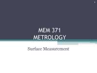 metrology surfaces notes