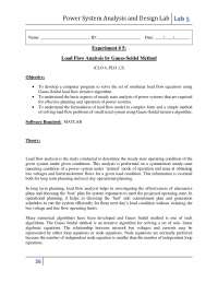 Gauss-Seidel Load Flow Analysis: A Power System Lab Exercise