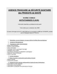 Schéma commun antivitamines K (AVK) - Docsity