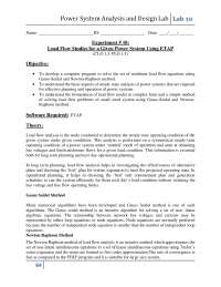 Power System Analysis and Design Lab: Load Flow Studies Using ETAP