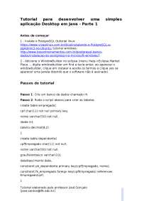 Tutorial aplicação Java desktop parte 1