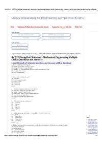Strength of material  questions and solutions