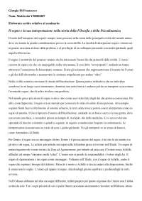 Il sogno e la sua interpretazione nella storia della filosofia e della psicodinamica