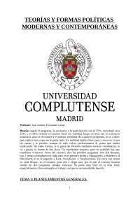 Teorías y Formas Políticas Modernas y Contemporáneas.