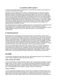 La poetica dello spazio, bachelard - Docsity