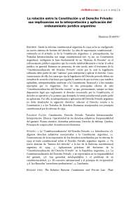 La relación entre la Constitución y el Derecho Privado