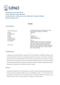 SÍLABO - ACTIVIDAD FORMATIVA I - MEDICINA HUMANA - UPAO