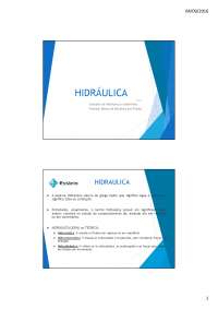 CONCEITO DE HIDRÁULICA E SUBDIVISÕES