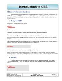 Introduction to CSS for web developing