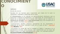 El conocimiento. Teoría de la investigacion