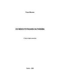 Potiguaras na PARAÍBA história étnica dos povos do litoral Norte da paraiba