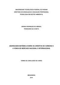 ABORDAGEM SISTÊMICA SOBRE OS CRÉDITOS DE CARBONO E A VENDA NO MERCADO NACIONAL E INTERNACIONAL