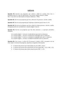 Lista de exercícios programação JAVA