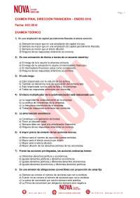 Examen Final Dirección Financiera - Enero 2016