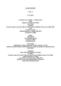 Dom Quixote volume numero um
