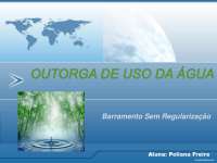OUTORGA DE USO DA ÁGUA