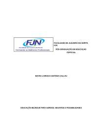 EDUCAÇÃO BILÍNGUE PARA SURDOS: DESAFIOS E POSSIBILIDADES