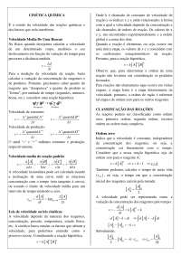 Resumo de Físico Química Cinética Química