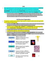 Cells and Cell Structure