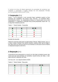 Conjunção, disjunção, negação: propriedades