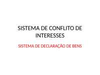 SISTEMAS DE CONFLITO DE INTERESSES