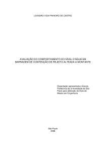 AVALIAÇÃO DO COMPORTAMENTO DO NÍVEL D’ÁGUA EM BARRAGEM DE CONTENÇÃO DE REJEITO ALTEADA A MONTANTE