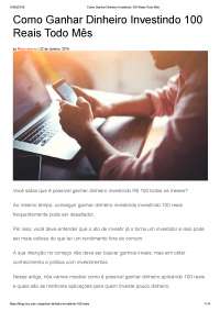 Como ganhar dinheiro investindo 100 reais