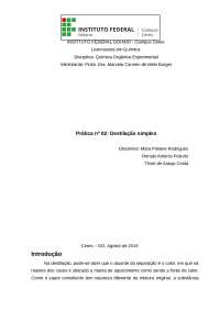 relatório destilação simples