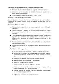 Proceso de compras Burger King
