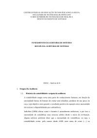 Origem Da auditoria de sistemas