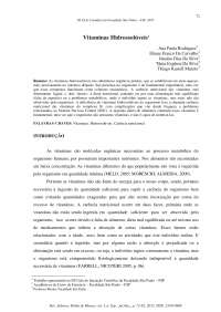Vitaminas Hidrossolúveis - Resumo