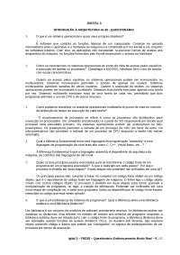 Questionário 1 #engenharia eletronica #utfpr #arq e org de computadores