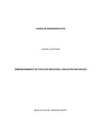 DIMENSIONAMENTO DE PAVILHÃO INDUSTRIAL COM ESTRUTURA EM AÇO