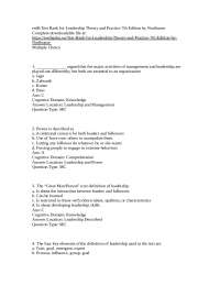 leadership notes for all type of test
