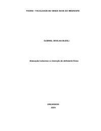 EDUCAÇÃO INCLUSIVA E A INSERÇÃO DO DEFICIENTE FÍSICO