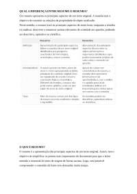 QUAL A DIFERENÇA ENTRE RESUMO E RESENHA.