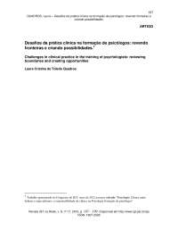 Desafios da prática clínica na formação de psicólogo