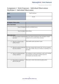 Individual Observation Report: Kyal Sin Lin Mobile Service