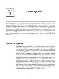 Linear Systems; Signals and Systems