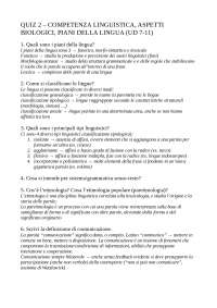 Linguistica generale - Domande e risposte SECONDA PARTE - Docsity