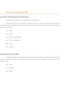 Exercícios de Programação de CLP