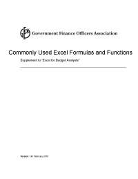 excel formulas cheat sheet pdf