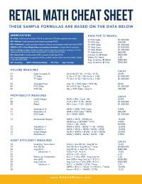 retail math cheat sheet
