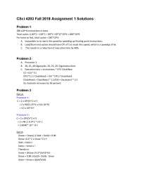 CSCI 4203 Assignment 1 Solutions