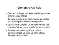 Comercio Agrícola, oferta, demanda y distribución de alimentos