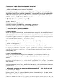 Trabalho automação de processos industriais