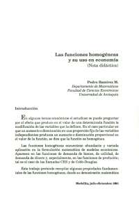 Las funciones homogéneas y su uso en la economía